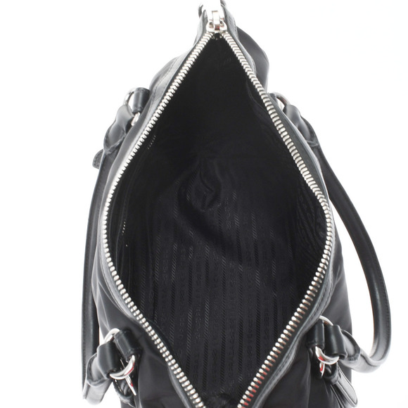 Prada Tote Bag Black Metal Fittings Nylon 2way Bag - Picture 10 of 10